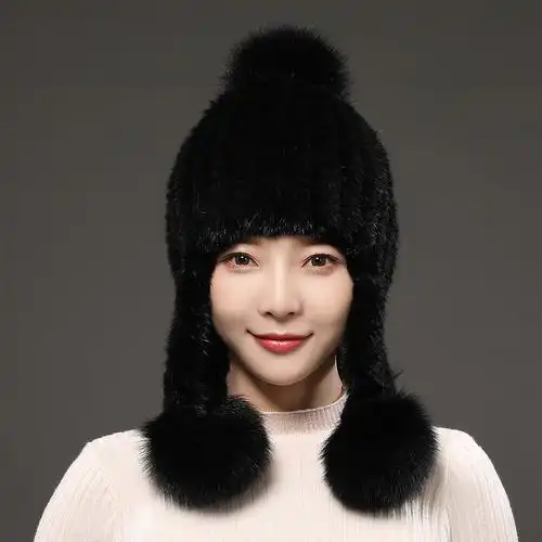 女士高档貂皮帽子水貂皮草整貂帽子女款冬季毛貂绒加厚保暖时尚百搭