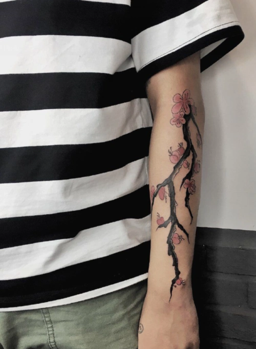 男生梅花纹身图集梅开百花之先独天下而春8