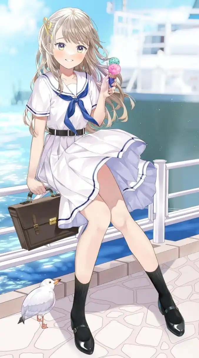 水手服少女#二次元美图#