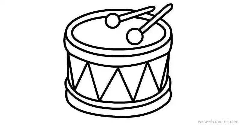 打鼓儿童画怎么画 打鼓简笔画画法