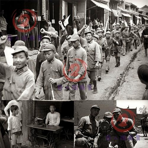 中国抗日战争时期陕西红军旧照片老照片高清图片素材36-37年a126