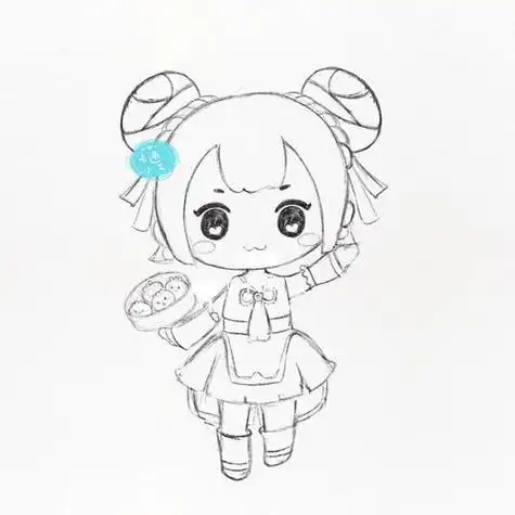 迷你世界月无双简笔画步骤