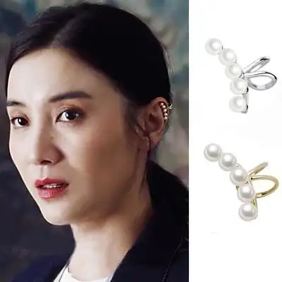 夏季珍珠耳骨高级感小舍得宋佳无耳耳环侧耳耳饰耳夹