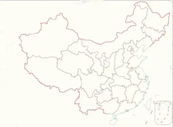 不带文字的中国行政区划图