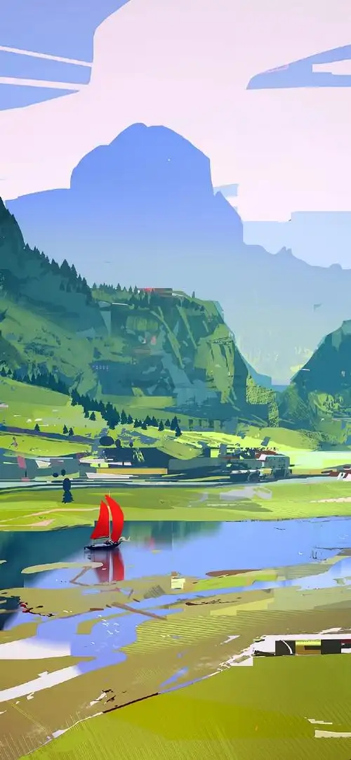 唯美手绘风景插画高清手机壁纸