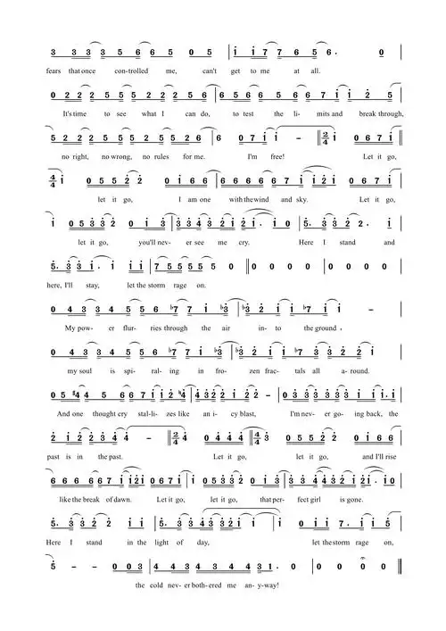 伊迪娜·门泽尔let it go简谱