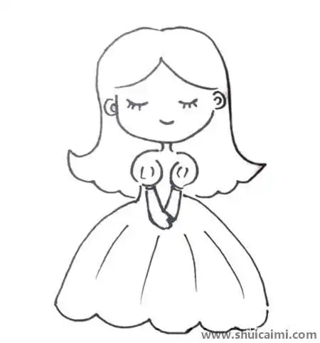 q版漂亮的公主儿童简笔画