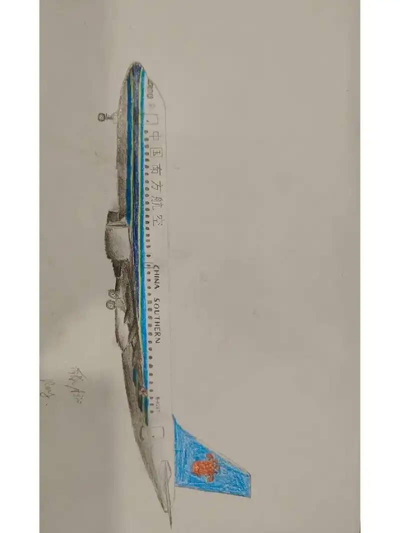 手绘飞机7615a350 a320 南航 川航 东航 air 平时喜欢画飞机 纯