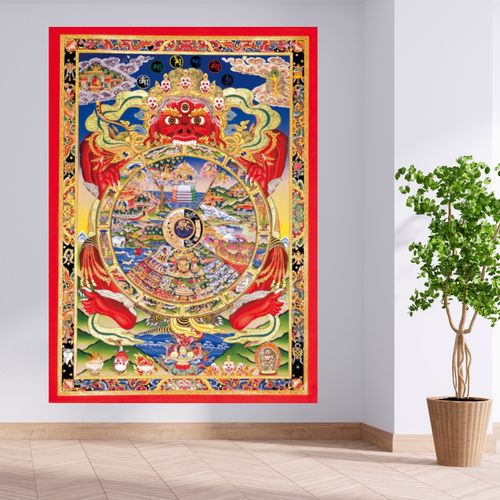 六道轮回图因果报应写真海报图贴画生死轮回图十二因缘缘起防水画