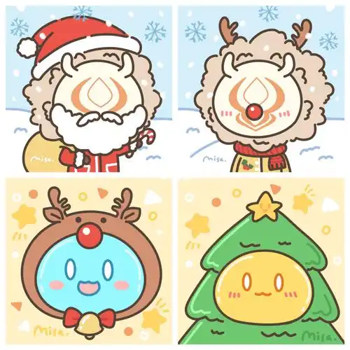 q版头像|原神丘丘人史莱姆圣诞头像