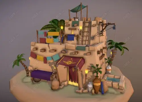 c4d模型库-帝国与文明的村庄世界模型下载