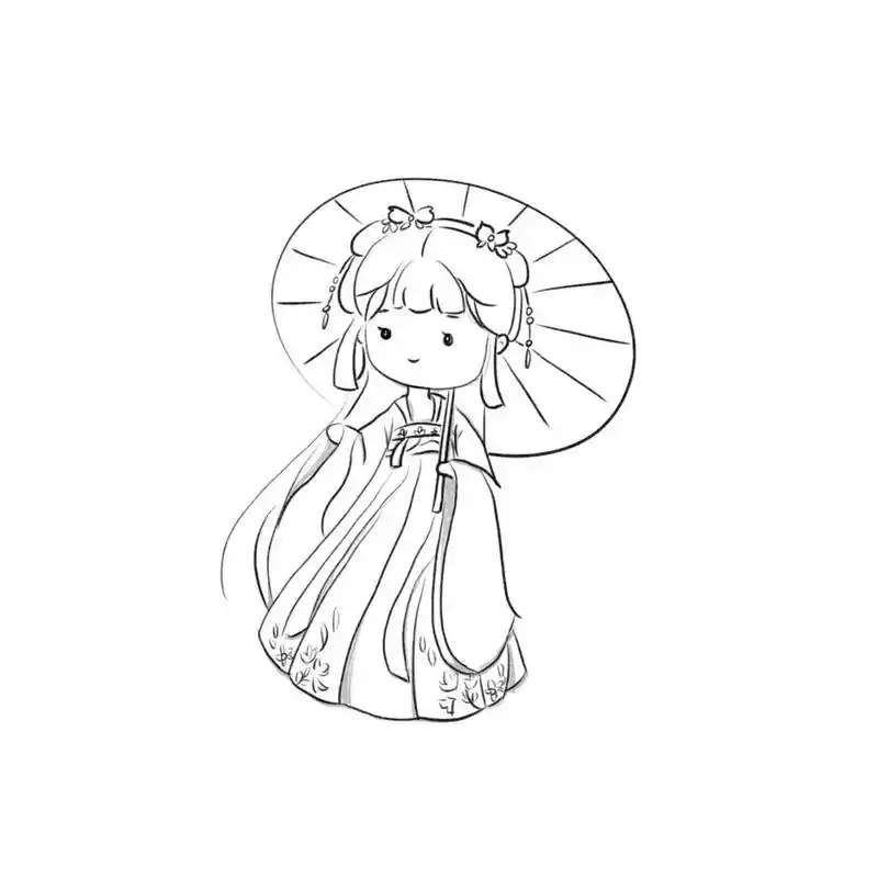 day10|控笔训练:临摹古风小女孩 这是临摹92 橙子老师的作品.