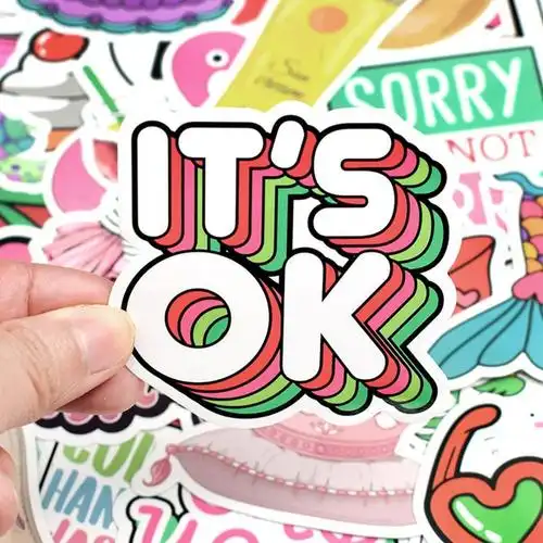 50 small fresh girl anime stickers body stickers computer