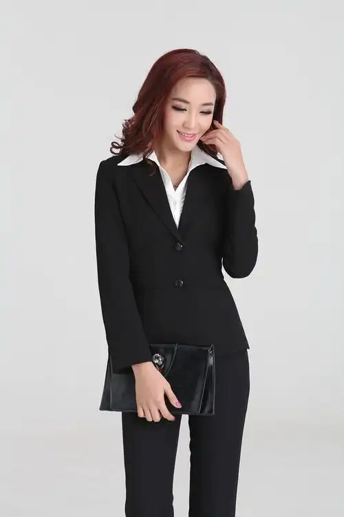 2014新款女士正装两粒扣西服套装 白领职业套装 西装外套厂家直销图片
