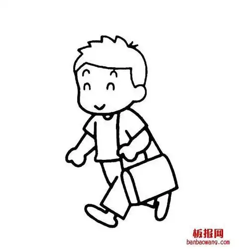 侧身简笔画人物 简笔画图片大全-普车都