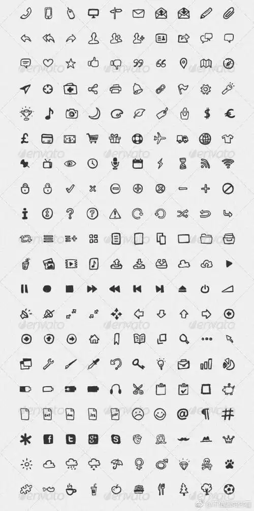 可爱简笔画小图标