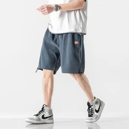 夏季日系休闲直筒五分裤男士外穿潮流百搭男生宽松运动短裤