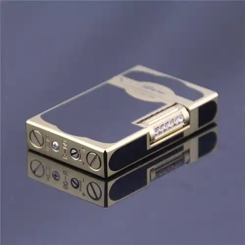 精美镶钻充气打火机 高档精品男士好用耐烧砂轮火石齿轮式打火机