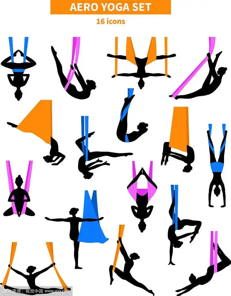 空中瑜伽黑白图标设置