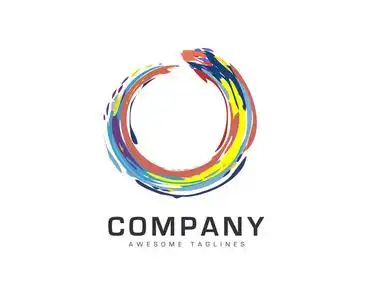 企业圈子彩虹色彩标识设计元素.颜色圆段组合照片