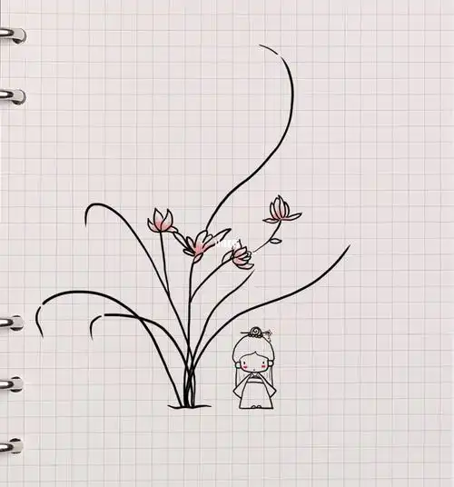 笔记本封面设计古风简笔画