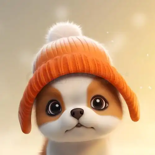 卡通动漫立体3d戴帽小狗