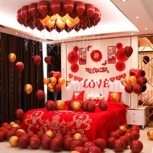 网红婚房布置套装男方结婚新房卧室气球装饰气球