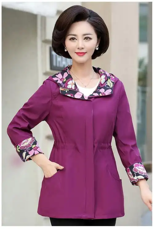 中年妈妈秋装洋气外套2018新款40岁50中老年女装上衣气质风衣夹克