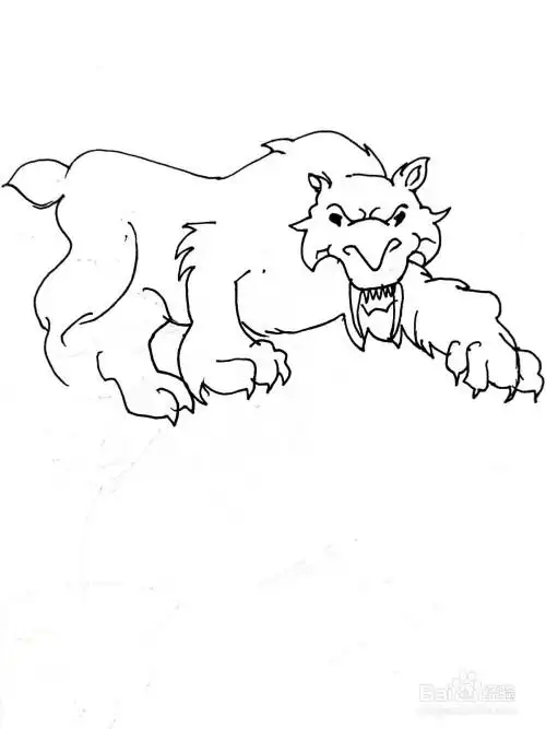 冰河世纪系列之剑齿虎简笔画