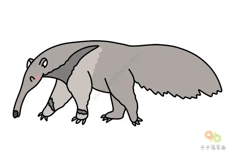 食蚁兽简笔画画法