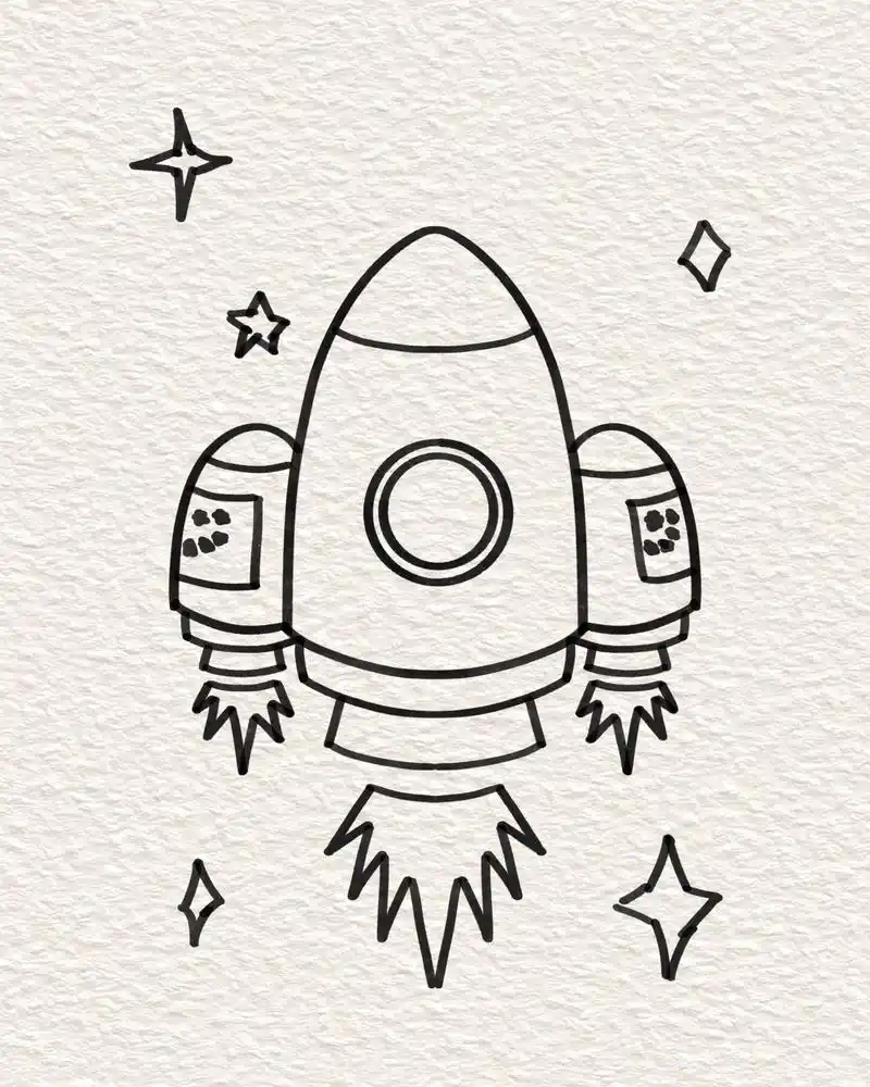 简笔画国庆节火箭,感受中国航空航天的力量#创作灵感 #国庆# - 抖音