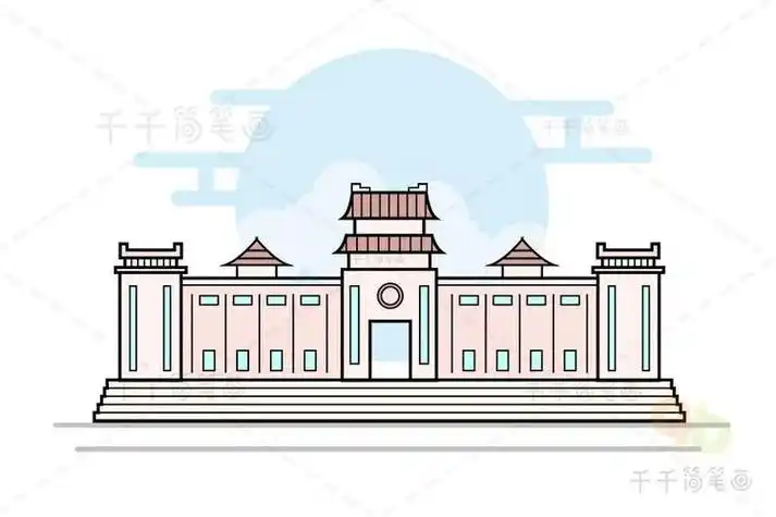 南京博物院的简笔画博物馆简笔画南京博物馆的简笔画