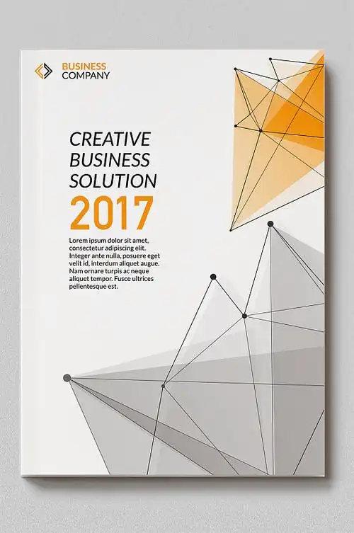 黄色大气简约几何线条画册封面