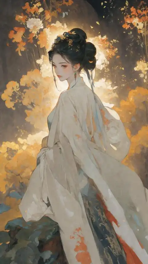 古风美女壁纸,锦衣雪华玉颜色,回眸一笑天下倾.