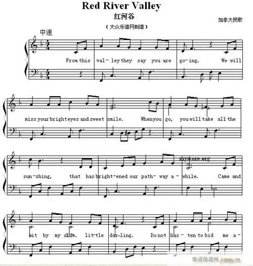 英文儿歌弹唱redrivervalley红河谷