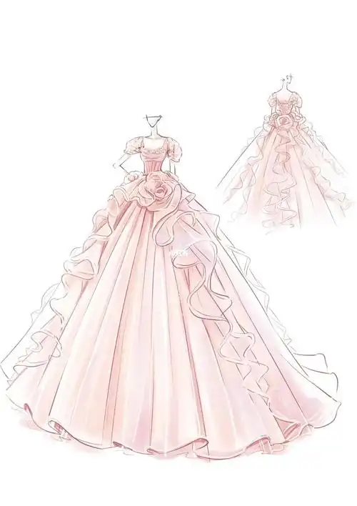 被惊艳的绝美婚纱手稿来自st品牌7878