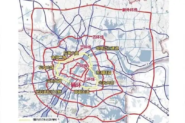 刚看到一张图武汉竟然被标了一条辅环线真搞笑