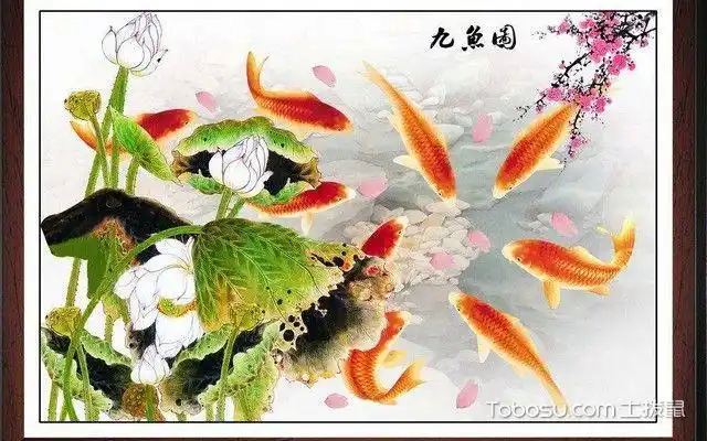 九鱼图忌什么生肖客厅挂九鱼图讲究有哪些