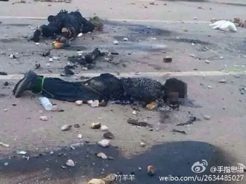 被烧死的施工方人员.