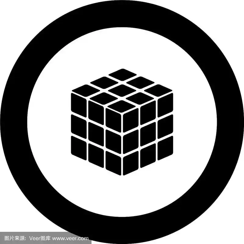 魔方游戏中圆形的黑色图标