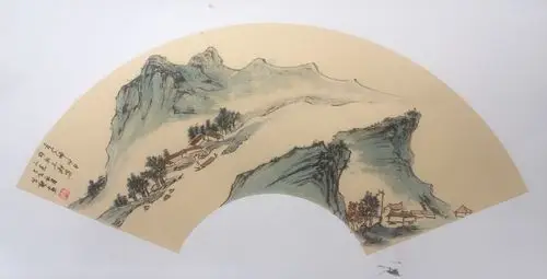 周笠枫扇面山水画作品欣赏