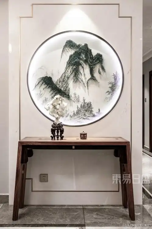 实景新中式方寸之间只道寻常玄关中式现代玄关设计图片赏析