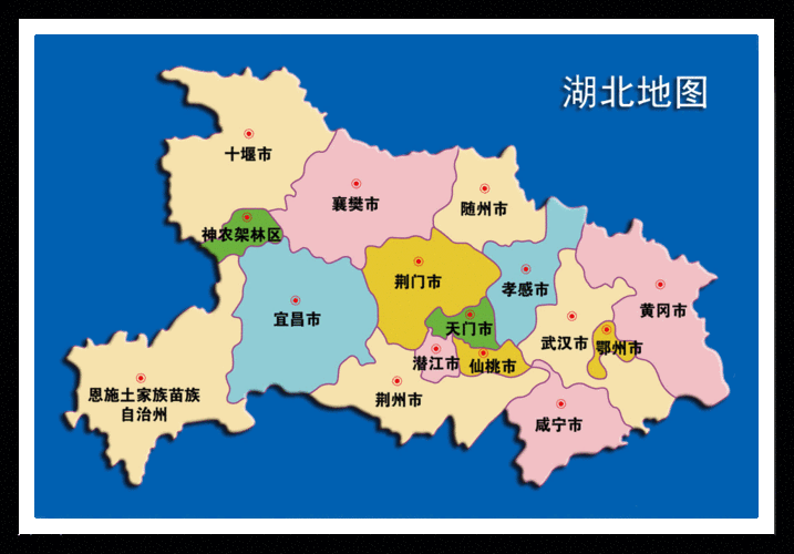 湖北行政区域图