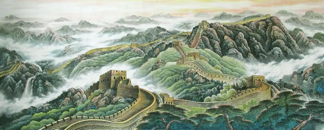 万里长城1236_万里长城_山水_国画_装饰作品_藏画网_中国书画交易网