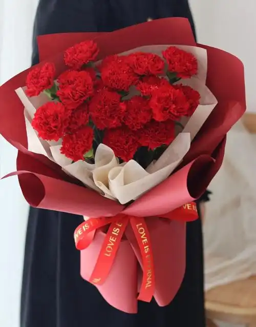 红色康乃馨花束