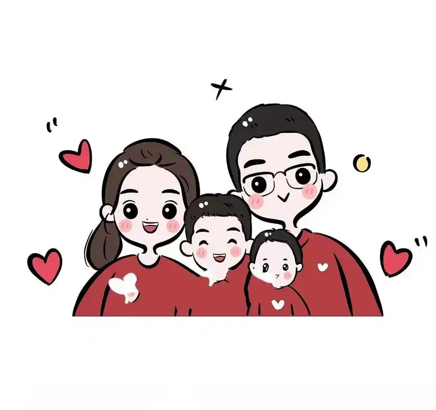 15幸福可爱的一家人简笔画手绘头像 93好幸福的一家三口,一家四口