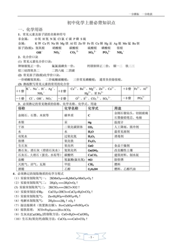 免费文档 所有分类 初中教育 理化生 人教版_初三化学全册必背知识点