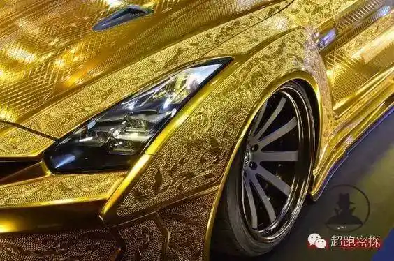 全球首辆镀金gtr跑车,人工浮雕18k纯金,奢华无比