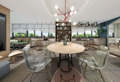 上海60平米现代简约办公休息区装修设计效果图