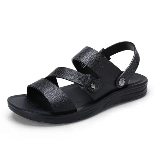 骆驼牌凉鞋男 夏季休闲真皮凉拖鞋软底防滑爸爸鞋男潮鞋款沙滩鞋